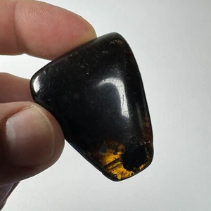 NATURAL MEXICAN PERFORATED PEAR AMBER CABOCHON 55 Cts/11.06 Gm REAL AMBER - Picture 1 of 7