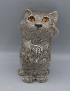Winstanley Cats - Sitting Grey Cat Size 1 - Signed - Glass Eyes - British Made - Picture 1 of 6