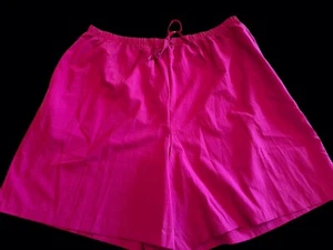 VTG Plus Sz 3X Fuchsia High Rise Wide Legs Short Chiffon Crepe Style Fabric - Picture 1 of 4