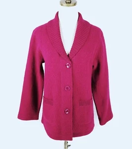 Vintage Appleseed’s 100% Wool Jacket Womens Size PM Solid Pink Button Up Pockets - Picture 1 of 6