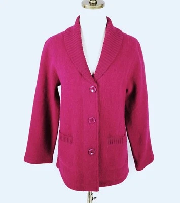 Chaqueta vintage Appleseed’s 100 % lana para mujer talla PM rosa liso bolsillos abotonados Foto 1 de 4