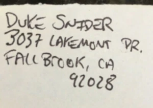 Duke Snider Signed Cut Autographed Address Index Card - Picture 1 of 2