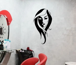 Wall Decal Face Girls Woman Beauty Salon Head Vinyl Sticker (ed1141) - Picture 1 of 3