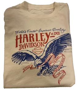 Harley Davidson Men's White T Shirt Ramstein Air Base Germany L - Picture 1 of 8