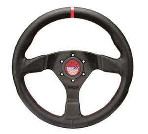 Sparco Steering Wheel R383 Champion Black Leather / Red Stiching - Picture 1 of 1