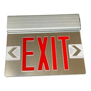 Emergency Lighting & Power Equipment PAC0203R Edge Lit Double Face Exit Light - Picture 1 of 12
