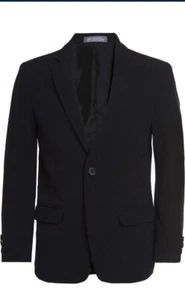 Van Heusen Boys' Flex Suit Jacket - Stretch Fabric Black Regular Fit Sz 7 NWT - Picture 1 of 6