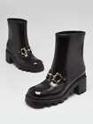 Gucci Black Rubber Horsebit Lug Sole Low Boots Size 5.5/36