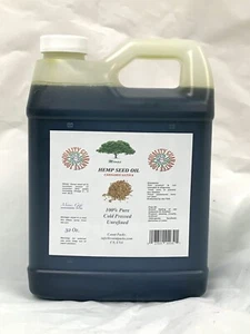 HEMP SEED OIL UNREFINED OIL CARRIER VIRGIN COLD PRESSED RAW PURE 32 OZ - Picture 1 of 2