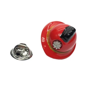 Red Firemans Firefighter Helmet Lapel Pin Badge - X2AJTP832 - Picture 1 of 1