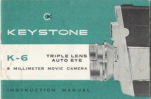 Instruction Manual for Keystone K-6 8 Millimeter Movie Camera - Picture 1 of 2