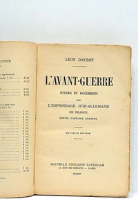 LIVRE ANCIEN DAUDET L'AVANT-GUERRE ESPIONNAGE PARIS 1914 - Picture 1 of 3