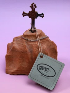Lazart Robert Shields scultura arte croce serenità in metallo con etichetta - Foto 1 di 10