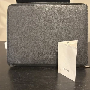 Celine Phoebe Philo Collection Black Leather IPad Document Case Holder Italy New - Picture 1 of 6