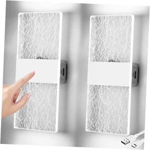 Rechargeable Battery Wall Light, LED Touch Control Wall Lamp, Modern White - Picture 1 of 7