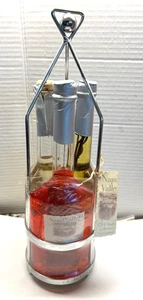 Napa Valley Infused Oil Glass Bottles Cork Top Set Metal Rack Apothcary Art Deco - Picture 1 of 13