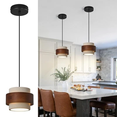 Lámpara Colgante Moderna de Cemento,Luces Colgantes de Hormigón con Acento de Madera,... Foto 1 de 4