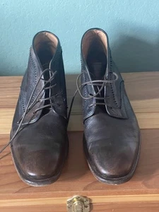 JOHN VARVATOS Italy Handmade Men Brown Leather Ankle Boots 10.5 - Picture 1 of 16