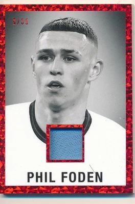 PHIL FODEN 2022 FOLHA NO JOGO CAMISA USADA PATCH RED SPARKLE #LM-31 SP #9/35 - Imagem 1 de 2