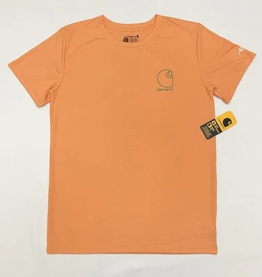 Carhartt Boy's Force Sun Defender T-Shirt, Youth Large (14/16) Tangerine NWT - Image 1 of 4