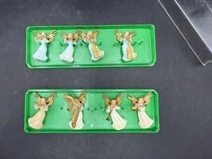 Menge 8 Vintage 2" Mini Engel Musiker Figuren Kunststoff Glitzer Hongkong - Bild 1 von 6