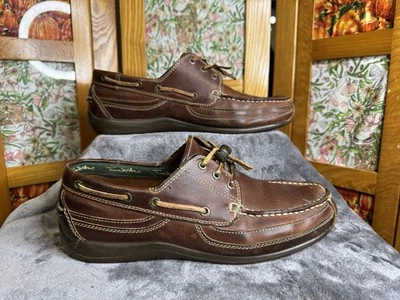 Винтажные удобные нарядные лодочные туфли Thom Mcan из коричневой кожи на шнуровке размер 10 - Изображение 1 из 4