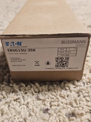 EBSG15U-350 Eaton Bussman Series Fuse 1500VDC 350A (New In Manufacturer Box) - Image 1 of 3