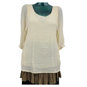 Oh My Julian Creme Lagenlook A Linie Tunika Top Gr. S Minimalistisch Boho Chic 2878 - Bild 1 von 14