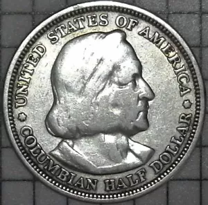 Mezzo dollaro argento 1893 Esposizione mondiale colombiana - Foto 1 di 2