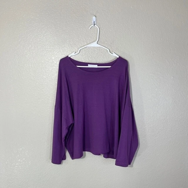 Camisa Bryn Walker Mujer Pequeña Laggenlook Manga Larga Top Bambú Elástico Foto 1 de 4