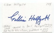 Gillian Helfgott Signed 3x5 Index Card Autographed Signature Author