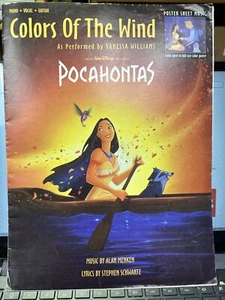 Póster de partitura musical de 1995 de ""Los colores del viento"" de Pocahontas (Disney) - Imagen 1 de 1
