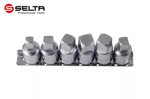 7pc 3/8" Dr. Cr-V Drain Plug Key Square Socket Bit Set 7,8,10,11,12,13,14mm - Picture 1 of 4