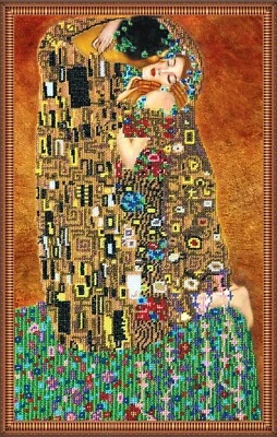 Kit de bordado de cuentas con cuentas sobre lienzo de arte natural "El beso" de personalizado Foto 1 de 4