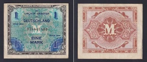 Banconota Germania 1 mark Alliierte Militarbehorde 1944 P.-192a BB/VF - Imagen 1 de 1