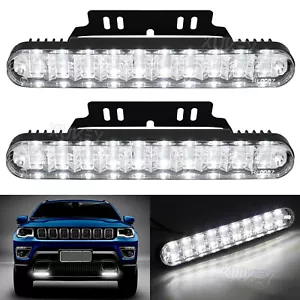 2 * 12V Universal 20 LED Weiß Tagfahrlicht Tagfahrleuchten DRL Scheinwerfer AUTO - Bild 1 von 16