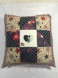 patchwork throw pillow patriotic themed - Picture 1 of 4