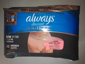 Always Discreet Boutique Incontinence Postpartum Women Underwear 20 Pieces S/M - Picture 1 of 5