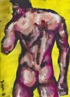 Absract Modern Male Nude 8X11 Painting "Hektor" By Artist Anninos