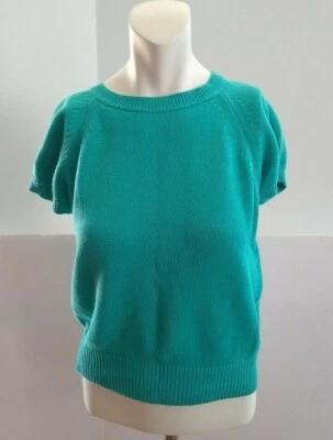 Vintage Jantzen Women's Short Sleeve Knit Vest - Turquoise, Size M SEE LISTING - Image 1 of 4