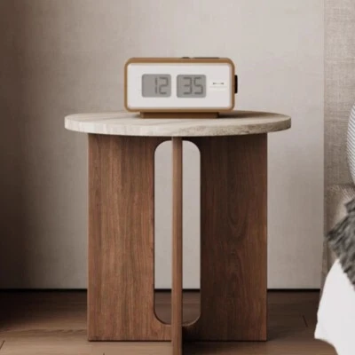 Wabi Sabi Wind Small Coffee Table Side Living Room Solid Wood Sofa Bedroom Round - Image 1 of 4