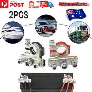 Positive Negative Heavy Duty Battery Terminals Connector Clamp Car Van CaravanAU - Picture 1 of 11