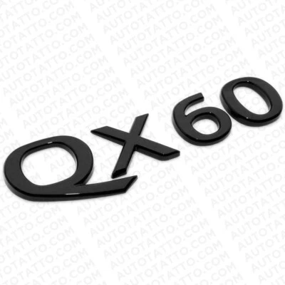For QX60 Auto Rear Liftgate Letter Badge Emblem Nameplate Gloss Black - Imagem 1 de 2