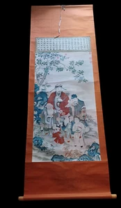 Chinesische hängende Schriftrolle "Ode an die drei Sterne" 76"x27" Wandkunst Kakejiku riesig! - Bild 1 von 20