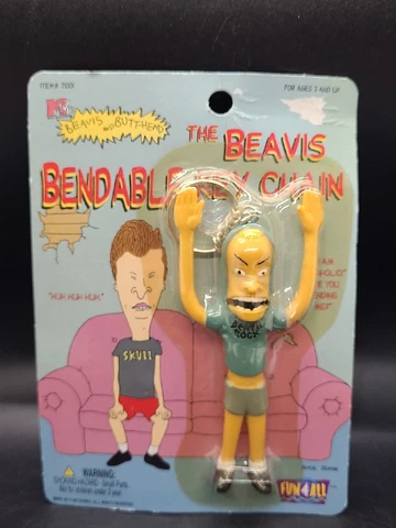 Vintage MTV 1997 Beavis Bendable Key Chain Cornholio Toy Bendy KEYCHAIN Butthead Cover