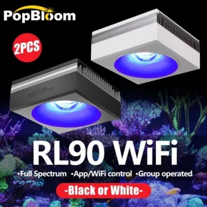 PopBloom RL90 WiFi Black/White Marine Aquarium Lighting LED Reef Light for 120cm - Picture 1 of 16