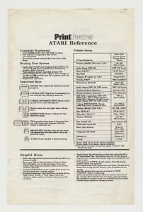 Hi Tech Expressions Print Power Atari & Commodore foglio di riferimento software PC - Foto 1 di 2