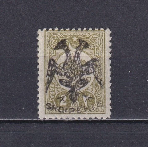 ALBANIA 1913, Sc# 17, overprint on Turkish stamp 2 pa, signed, MH Cover