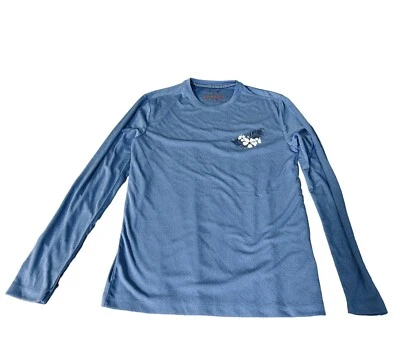 Camisa de playa de manga larga original impermeable vintage para hombre azul talla pequeña Foto 1 de 3