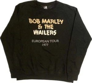 Bob Marley - Wailers European Tour 1977 - Sudadera Sudadera Negra Crew - Imagen 1 de 1